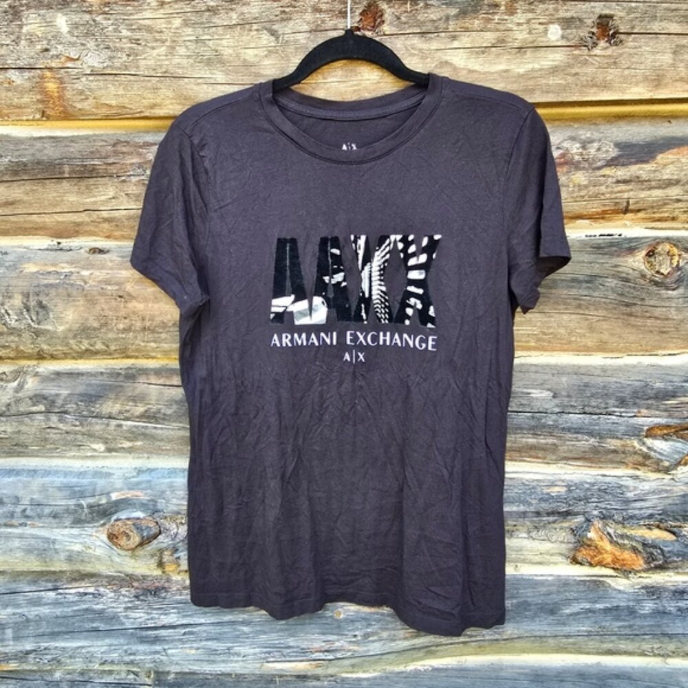 Armani Exchange Black Logo Tee — Chic, Comfy & Timeless, Size L